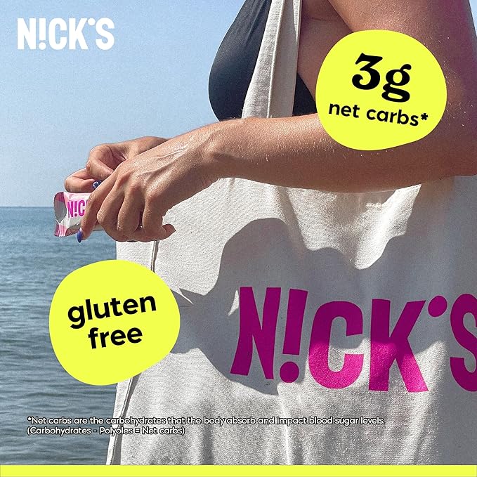 NICKS Peanuts and Fudge Keto Chocolate Candy Bars No Added Sugar 180 Calories, 3.0 Net carbs, Gluten Free Sweets Low carb Candy Snack Bar – 15-Pack (40g Each)