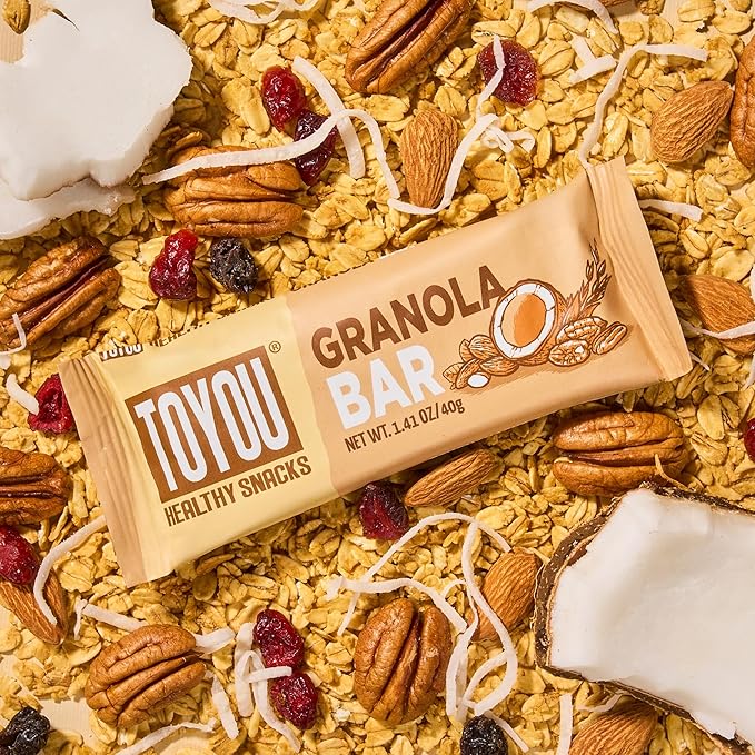 ToYou Gluten Free Chewy Fruit and Nut Bars - Healthy Protein Snacks | Granola Bar - 1.41 Ounce (Pack of 12) | Soft Chewy, Vegan, Fiber-Packed Granola Bars for Adults and Kids, Made with Natural Ingredients