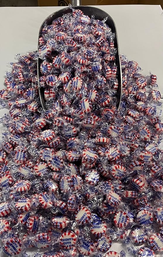 Sugar Free Peppermint Candy - 2 Lbs of Sugar Free Hard Candy Individually Wrapped - Ideal for Diabetics and Keto Followers - Refreshing and Minty Flavor - Packaged Fresh in USA
