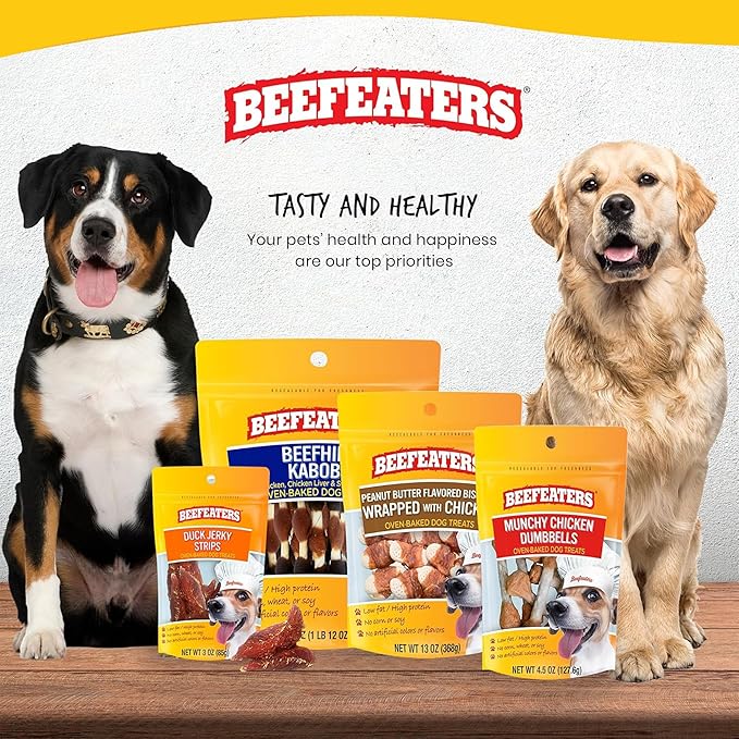 Beefeaters Beefhide 28oz Triple Flavor Kabobs Dog Treats with Real Chicken, Liver & Sweet Potato – Long-Lasting Dog Kabob Treats for Chewing, Dental Support*, Flavor-Packed Treats - Training Rewards