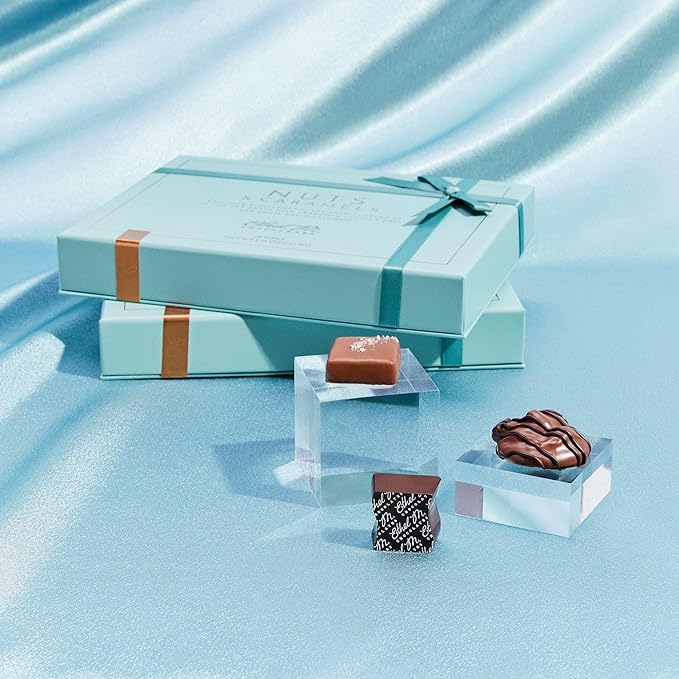 Ethel M Chocolates Premium Nuts & Caramels Collection Chocolate Gift Box, Milk & Dark Chocolate Candy Assortment, 12 Pieces of Creamy, Smooth and Rich Chocolate Gems