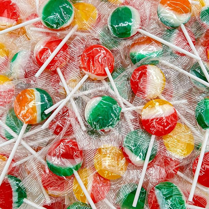 Fruit Lollipops | 2 Pound Box - Approx. 80 Count | Lollipops Individually Wrapped |Assorted Flavors Hard Candy | Hard Candy Individually Wrapped | Fruit Suckers for Celebrations & Party Favors
