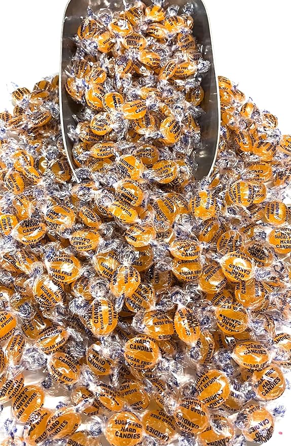 Sugar Free Butterscotch Hard Candy - 2 Lbs of Individually Wrapped Sugar Free Hard Candies - Low-calorie Smooth and Creamy Butterscotch Buttons - Packaged Fresh in NY