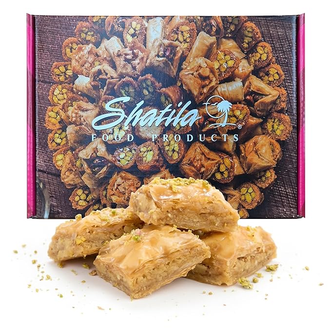 Shatila Food Products Baklawa, Walnut Baklava Pastry, Mediterranean Sweets Arabic Desserts, 60 Pieces
