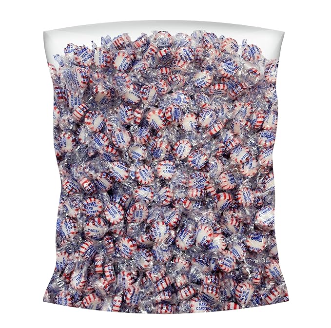 Sugar Free Peppermint Starlight Mints Hard Candy - 3 lb Bulk Bag Individually Wrapped Keto And Diabetic Friendly Gourmet Peppermint Flavored Candies (48oz)