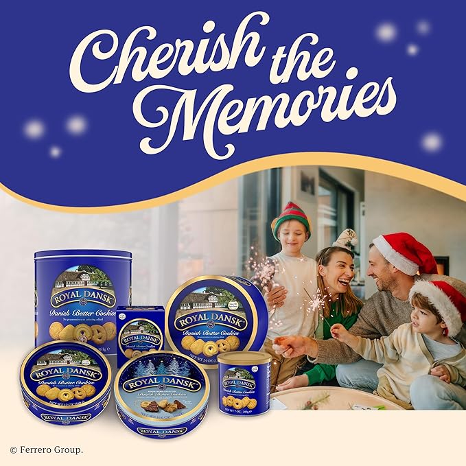 Royal Dansk Danish Butter Cookies, Original Assortment, Great for Sharing and Gifting, 5.64 oz (1 Pack)