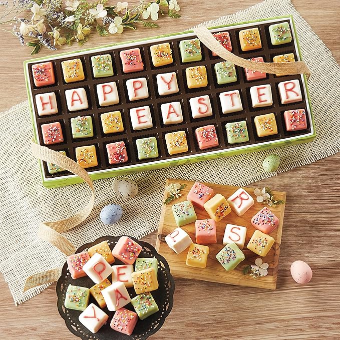 The Wisconsin Cheeseman Mini Easter Petits Fours: A Delightful Cake Assortment of Decadent Petit Four Layer Cakes, and Gourmet Easter Treats - A Gift of 36 (.25 oz. each) for Your Easter Basket