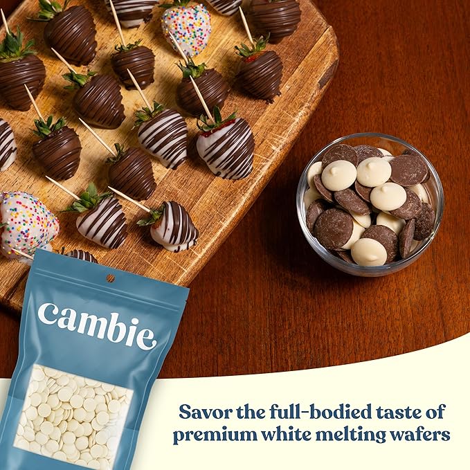 Cambie White Chocolate Melts – 2 Pounds of Melting Chocolate Wafers for Dipping, Molding & Baking Chocolates – Smooth and Creamy Candy Melts