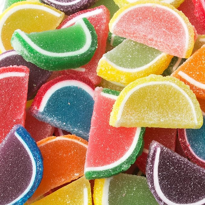 Oh! Nuts Jelly Fruit Slices Large Assorted Sugar Candy - 5lb Bulk Bag | Traditional Old Fashioned Chewy Gummy Sweet Confectionery | Vegan, Gluten-Free, Kosher Certified Pareve (150 CT)