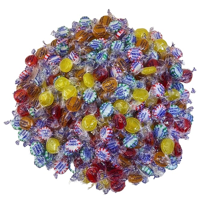 Sugar Free Assortment Hostess Deluxe Mix Hard Candies -3lbs Bag Individually Wrapped Keto And Diabetic Friendly Gourmet Nostalgic Flavored Hard Candy Discs (48oz)