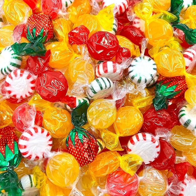 Hard Candy Party Mix | 6 Pound Bulk Bag | Starlight Mints, Strawberry, Cinnamon, Butterscotch, Fruit Flavors | Hard Candy Individually Wrapped - Approx. 450 Count