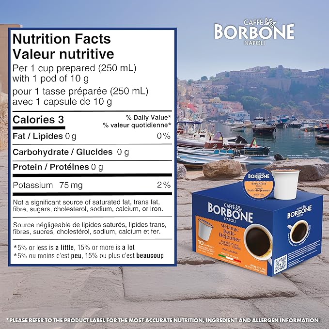 Caffè Borbone Breakfast Blend Coffee (40 Count) – Medium Light Roast, 100% Arabica, Roasted in Naples with Notes of Chestnut and Caramel – Single Serve Coffee Pods Compatible with K-Cup Brewers