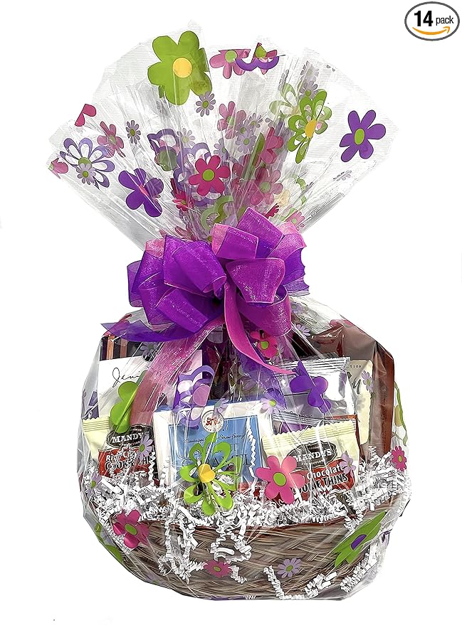 Hand-Crafted 14 Piece customizable chocolate gift basket of gourmet chocolates, cookies, and crunches. Tasty treats selected for businesses, clients, employees, birthdays, thank you and more!