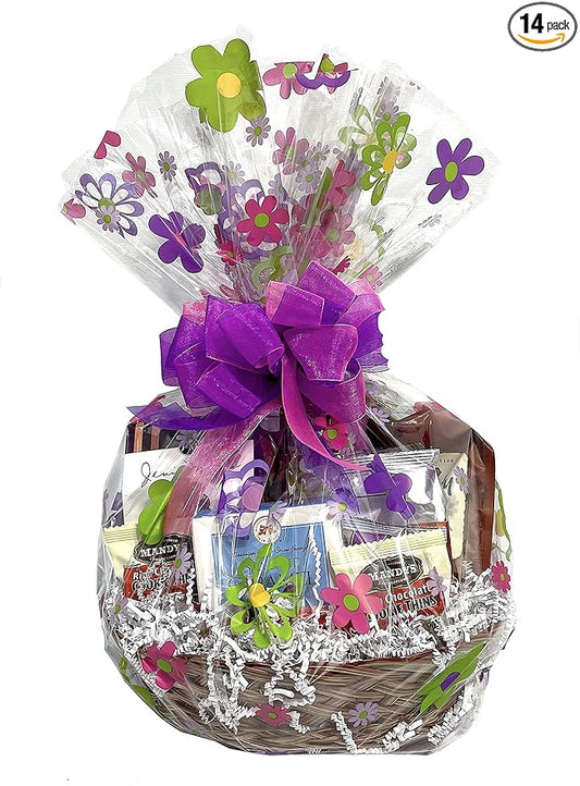 Hand-Crafted 14 Piece customizable chocolate gift basket of gourmet chocolates, cookies, and crunches. Tasty treats selected for businesses, clients, employees, birthdays, thank you and more!