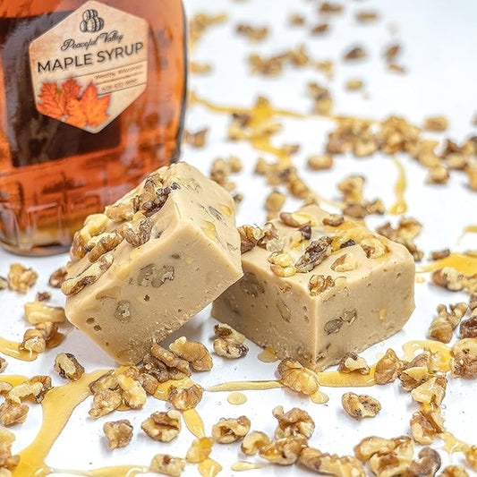 Valley Fudge, Maple Walnut, Fresh Artisan Fudge, Real Butter, Gourmet Candy, Half Pound Package