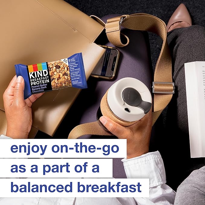 KIND Breakfast Protein Bars, Peanut Butter Banana Dark Chocolate, Healthy Snacks, Gluten Free, 8g Protein, 30 Count