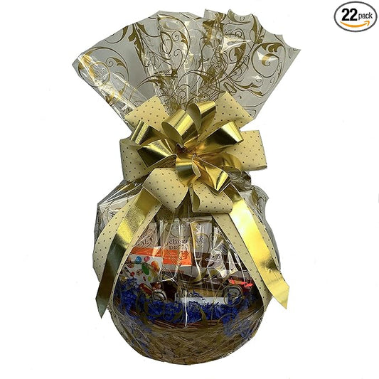 Hand-Crafted 22 Piece customizable chocolate gift basket of gourmet chocolates, cookies, and crunches. Tasty treats selected for businesses, clients, employees, birthdays, thank you and more!