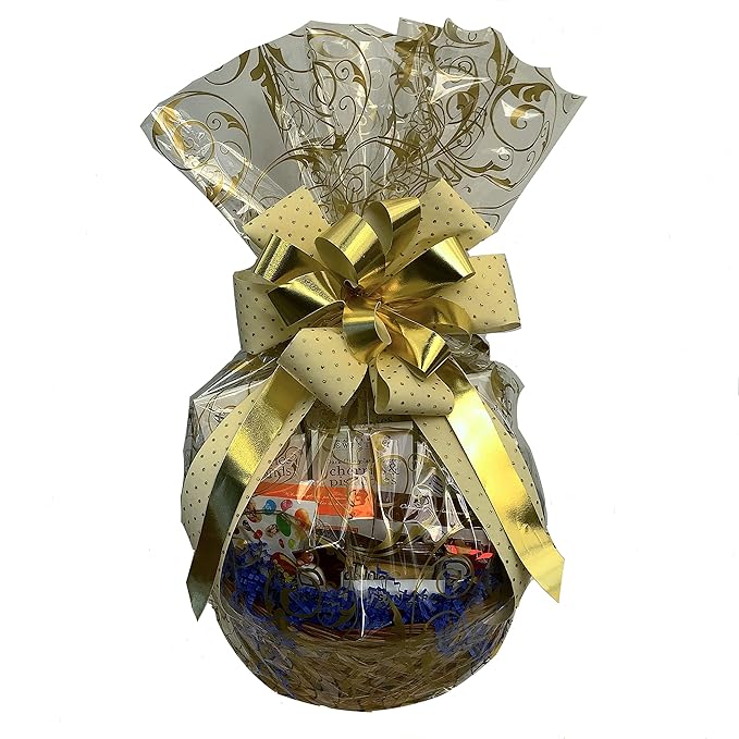 Hand-Crafted 33 Piece customizable chocolate gift basket of gourmet chocolates, cookies, and crunches. Tasty treats selected for businesses, clients, employees, birthdays, thank you and more!