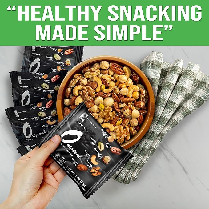 Roastery Coast - Daily Nuts Original Mixed Nuts | Mixed Nuts Packs | Individually wrapped snacks | Unsalted | Nut Snacks | No peanuts | Deluxe assorted snack (48 Packs)