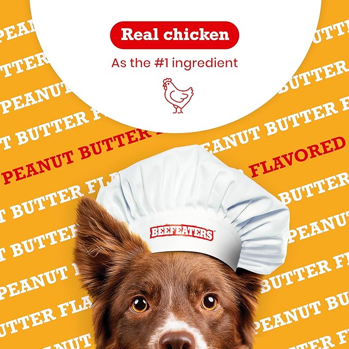 Beefeaters Peanut Butter Biscuits Wrapped with Chicken, 40oz – Dog Treat. Oven-Baked with Real Chicken, No Artificial Ingredients, Dental Benefits, Ideal for Training & All Dog Sizes