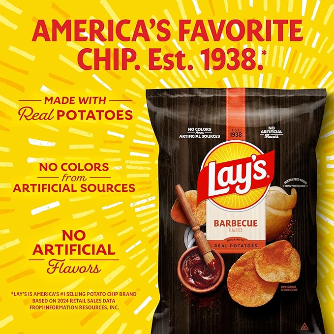 Lay's Potato Chips, Barbecue, 1.5 Ounce (Pack of 64)