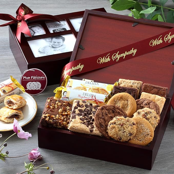 Broadway Basketeers Sympathy Cookies Gift Box for Families and Colleagues – Brownies and Cookies Snacks for Condolence, Kosher, Shiva & Corporate Sympathy – Thoughtful Gift Box for Loss of Loved One