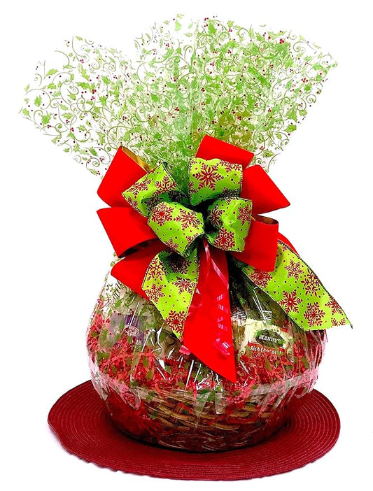 Hand-Crafted 38 Piece customizable chocolate gift basket of gourmet chocolates, cookies, and crunches. Tasty treats selected for businesses, clients, employees, birthdays, thank you and more!