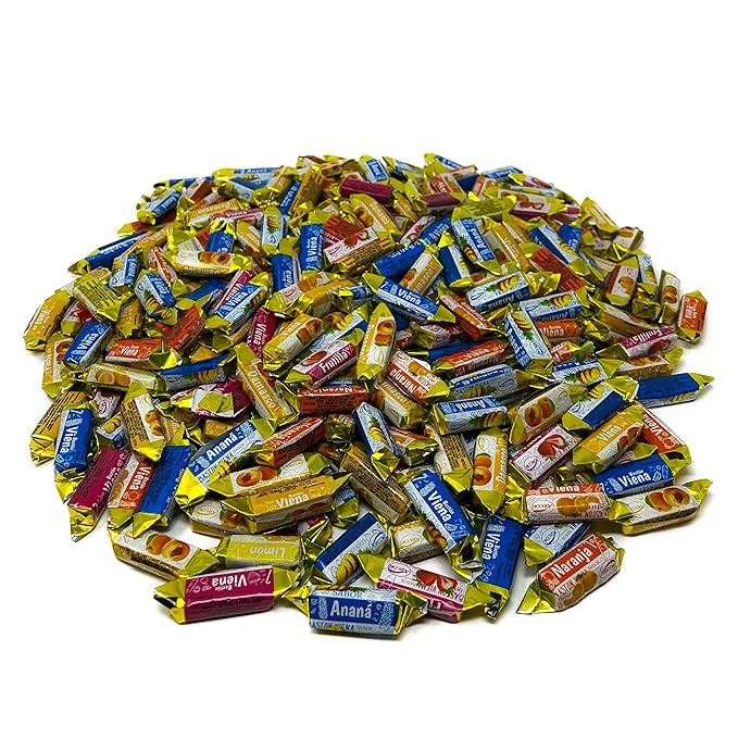Fruity Hard Candy Filled With Real Fruit Pulp - 10 lbs - Peach, Strawberry, Pineapple, Orange and Lemon Flavored Bon Bons Filled with Real Fruit Pulp - Bulk American Vintage Candy Assortment - Individually Wrapped, 160 oz.