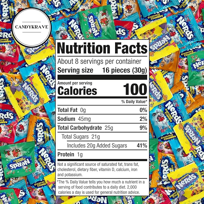 Nerds Assorted Gummy Clusters - 2 lbs Individually Wrapped Candy Pack - 46 Pieces - Classic & Delicious Gummy Candy for Back-to-School Party, Movie Nights, Birthdays, Pantry & Baby Showers
