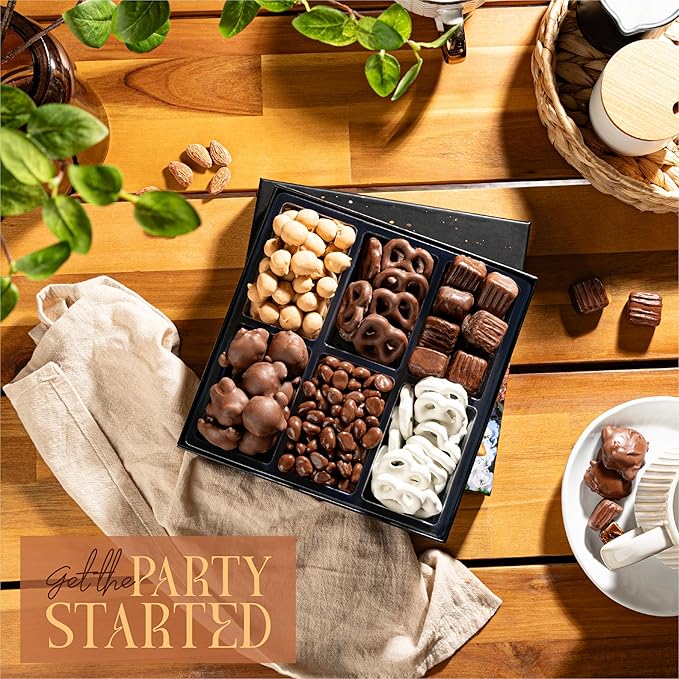 2-Pack Snackberry Premium Chocolate Gift Box – Gourmet Assortment with Chocolate Pretzels, Maple Nuts, Yogurt Pretzels & Milk Chocolate Caramels – Perfect for Holidays, Birthdays & Corporate Gifts