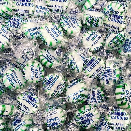 Sugar Free Mints - 1 lb (Aprox. 90 Count) - Sugar Free Hard Candy- Spearmint Candy -Zero Sugar Candy -Speamint Mints Individually Wrapped