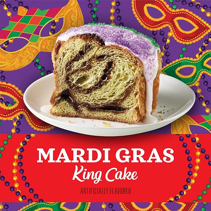 Community Coffee Mardi Gras King Cake Flavored 72 Ounce, Medium Roast Ground Coffee, 12 Ounce (Pack of 6)