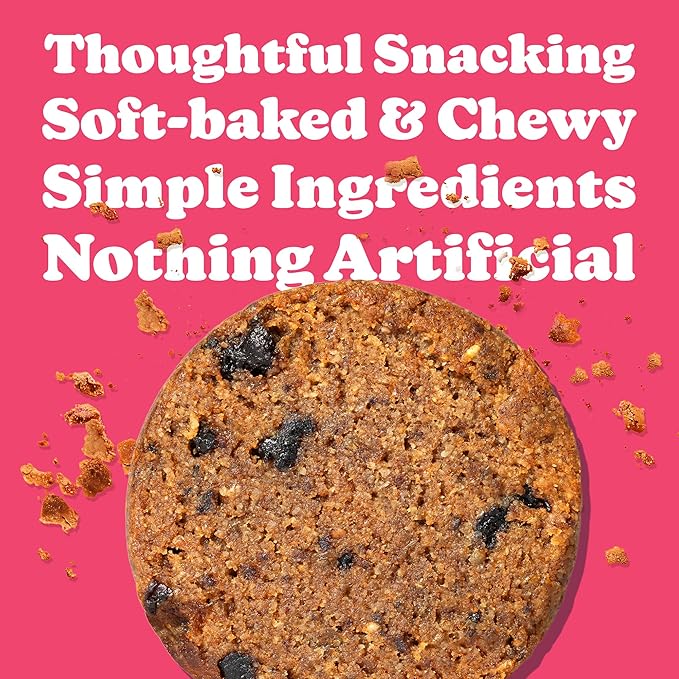 Love + Chew Mini Vegan Cookies, Gluten Free, 3g Plant Based Protein Per Cookie, Healthy Snacks for Adults and Kids, Refined Sugar Free, Individually Wrapped Cookies, Cherry Almond, 18 Pack