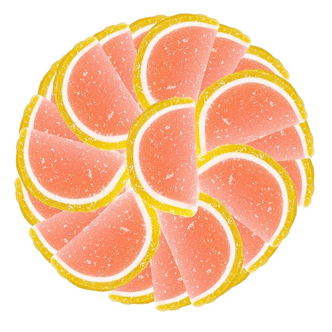 Oh! Nuts Grapefruit Jelly Fruit Slices Sugar Candy - 5 LB Bulk Bag - Traditional Old Fashioned Chewy Gummy Sweet Confectionery - Gluten-Free, Kosher Certified Pareve (150 CT)
