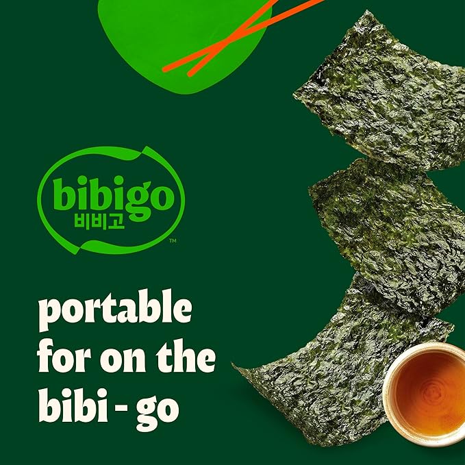 Bibigo Seaweed Snack, Sesame Flavor, Non GMO, Gluten Free, 0.35 Ounces (Pack of 12)