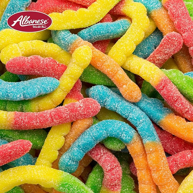 Candy, Sour Large Neon Gummi Worms, 4.5-pound Bag 50104