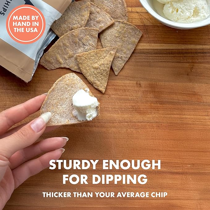 MASA Tortilla Chips - Churro Chips - No Seed Oil Snacks - Corn TortillaChips - Made with Grass Fed Beef Tallow, Powdered Sugar, Royal Cinnamon,Sea Salt - Sweet and Salty Snacks - 6 Pack - 5 oz/Pack