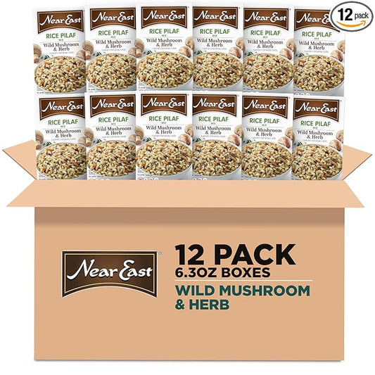 Near East Wild Mushrooms & Herbs Rice Pilaf Mix, 6.3-Ounce Boxes (Pack of 12)