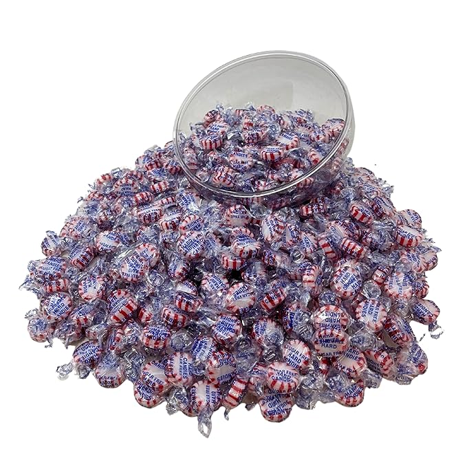 Sugar Free Peppermint Starlight Mints Hard Candy - 3 lb Bulk Bag Individually Wrapped Keto And Diabetic Friendly Gourmet Peppermint Flavored Candies (48oz)
