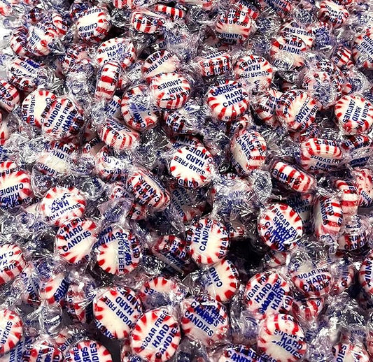 Sugar Free Peppermint Hard Candy Individually Wrapped - 6 Pounds Bulk Candy – Low-Calorie & Diabetic Friendly - Great for Parties and Sharing - Gluten Free Mints Bulk