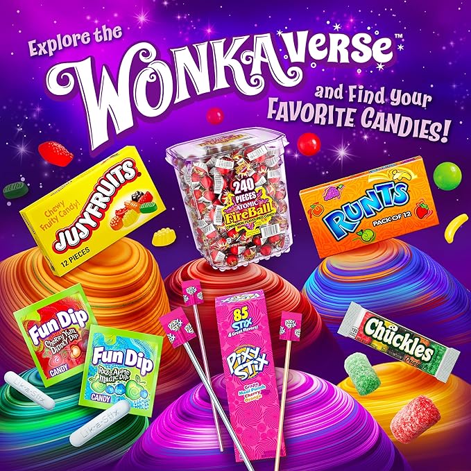 Wonka Pixy Stix Powder Candy-filled Straws, Sweet and tart candy, Springtime Easter Candy, 0.42 oz (85 Count) (Pack of 2)