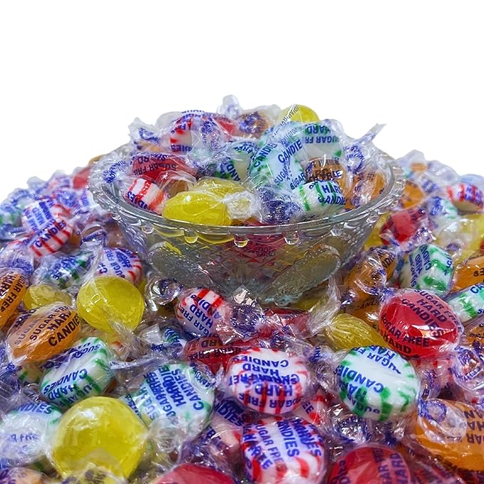 Sugar Free Assortment Hostess Deluxe Mix Hard Candies -3lbs Bag Individually Wrapped Keto And Diabetic Friendly Gourmet Nostalgic Flavored Hard Candy Discs (48oz)