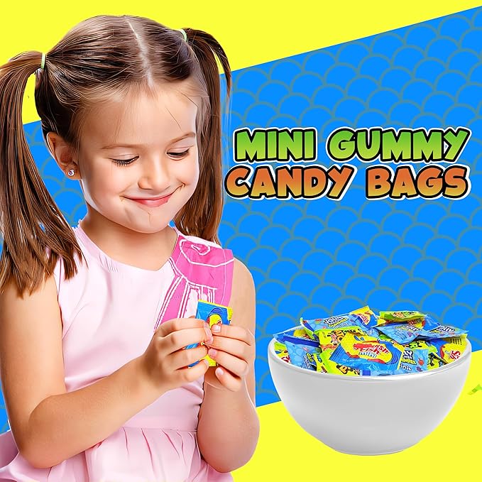 Bulk Candy Variety Pack, 2 Lb Individually Wrapped SourPatch Kids, Jolli Ranchers and Sweedish Fish Assortment Mix, Snack Size Chewy Gummies for Kids Birthday Party Favors, Pinata Filler