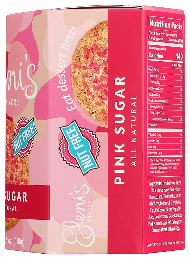 Eleni's New York Crisp Pink Sugar Cookie, 3.5 OZ