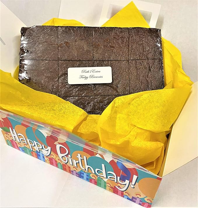 Ruth’s Original Extra Fudgy Brownies Birthday Box 4 Dozen – Gourmet Baked Treats | Delicious Gift with The Finest Ingredients | Guaranteed to Arrive Fresh