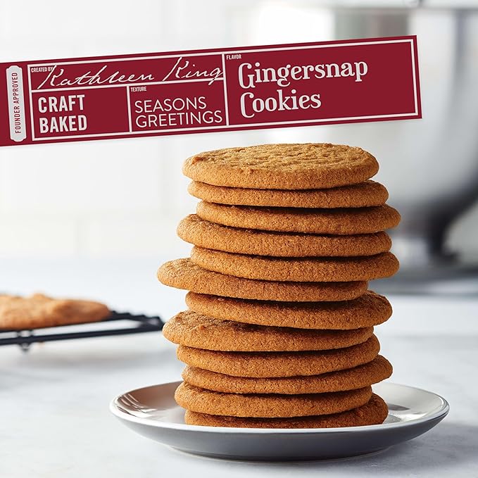 Tate's Bake Shop Gingersnap Cookies, Limited Edition Holiday Cookies, 4 - 7 oz Bags