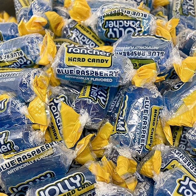 Jolly Ranchers Hard Candy 3lbs- All Blue Raspberry Individually Wrapped Delicious Fresh Candy, 48oz (Packaging Might Vary)