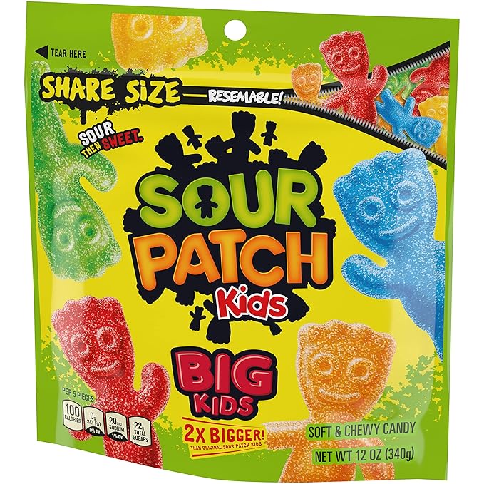 SOUR PATCH KIDS Big Kids Soft & Chewy Candy, Share Size, Bulk Candy, 12 - 12 oz Bags