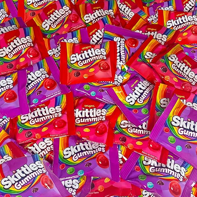 Skittles Gummies Mix 1.5 LB Fun Size Variety Pack of Original & Wild Berry Flavors Individually Wrapped Fruity Gummy Candy for Parties, Gifting, and On The Go Snacking