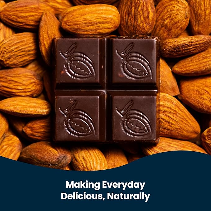Chocxo Dark Milk Chocolate Toffee, Almond & Sea Salt Snaps - Lower Sugar, 69% Organic Cacao, NonGMO, Keto, Gluten Free, Kosher. No Artificial Sweeteners/Sugar Alcohols, 3.45 oz (Pack of 6)